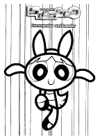 A coloring page of powerpuff girls